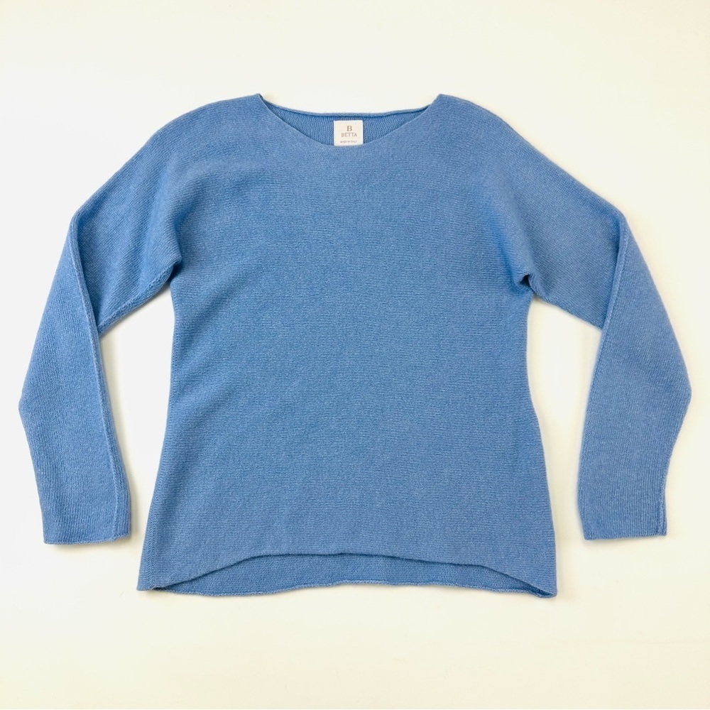 Betta merino cashmere blend pullover Small sweater high round neck Cozy Warm